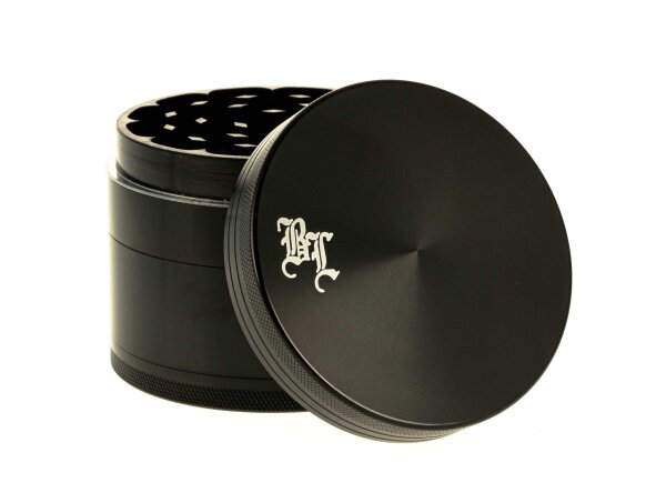 Black Leaf Pollinator Grinder 4tlg - "Gigant" D:90mm H:70mm - Schwarz