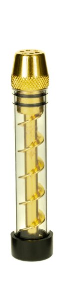 Glaspurpfeife Glasblunt - Twist - L:9cm D:16mm - Silber/Schwarz/Gold