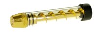 Glaspurpfeife Glasblunt - Twist - L:9cm D:16mm - Silber/Schwarz/Gold