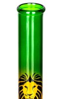 Rasta Glasbong > 14,5er H:34cm D:35mm gerade mit Löwen-Motiv