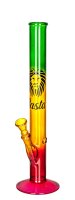 Rasta Glasbong > 14,5er H:34cm D:35mm gerade mit Löwen-Motiv