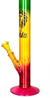 Rasta Glasbong > 14,5er H:34cm D:35mm gerade mit Löwen-Motiv