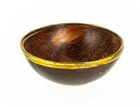Bröselschale Kokosnuss mit Messingrand D:90-100mm