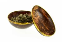 Bröselschale Kokosnuss mit Messingrand D:90-100mm