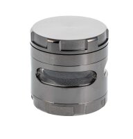 Pollinator Grinder - D:62mm H:63mm - herausnehmbares Sieb + Sichtfenster im Kräuterfach - Grau