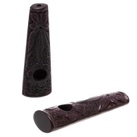 Holzpurpfeife - geschnitzt L:6,5cm - Dunkel/Schwarz