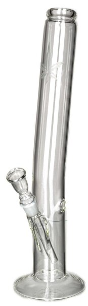 Leafline Glasbong > 18,8er H:42cm D: 50mm gerader aufbau; knick + white leaf