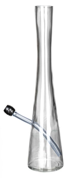 Hollandbong ohne Kickloch - Klar/farblos - mit Schlauch - H:40cm