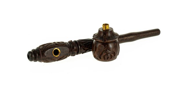 Holzpfeife/Kawum L:15cm - verziert