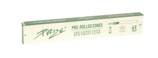 Purize - Cones mit Aktivkohlefilter Slim 6mm - 6 Stück