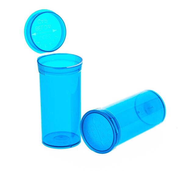 Kunststoffdose mit Pop Up Deckel - 48ml D:33mm H:70mm - Blau