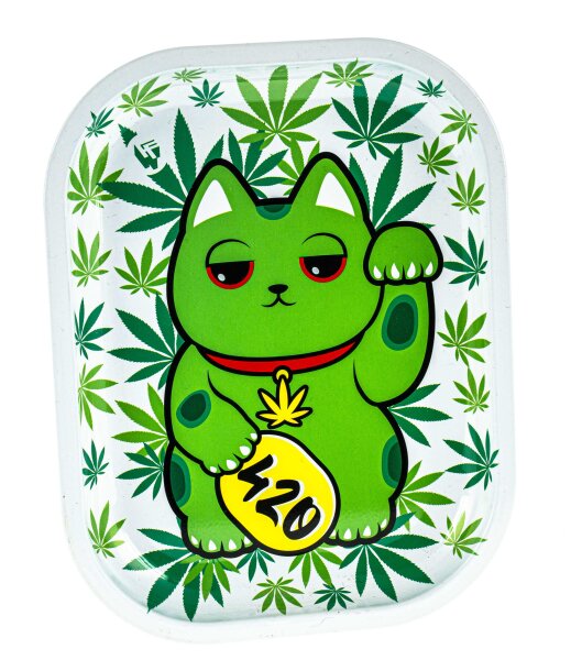 Fire Flow Rolling Tray - Maneki Neko (Glückskatze) - 18x14cm- Mini