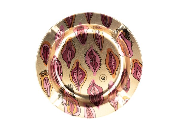 Metallaschenbecher "Pussy Pattern" - metallic rund - D:13cm