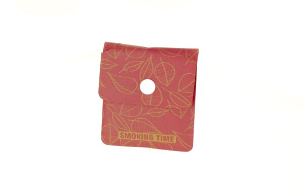 Angelo - Taschenaschenbecher aus Craft Papier - Rot oder Schwarz mit Blättern verziert