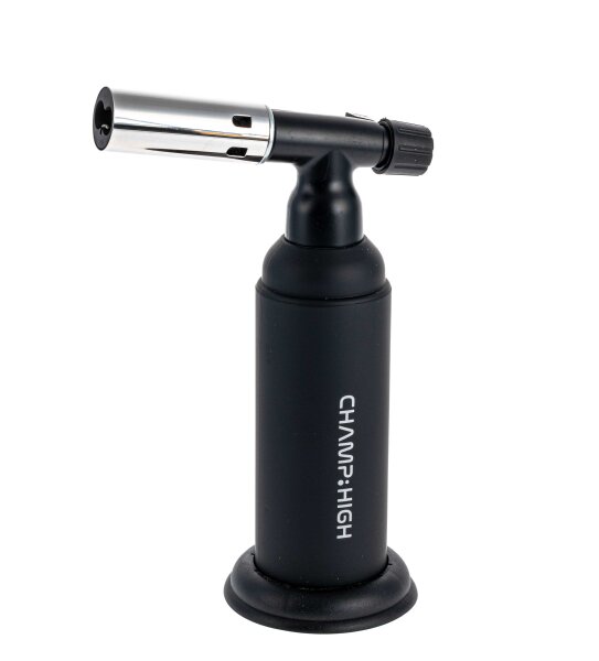 Champ High - Butangas Brenner "Creme Brulée" 1400°C Flamme - Schwarz/Rubber Oberfläche - 8,5x16,5x8c