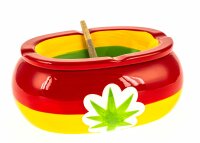 Keramik/Windaschenbecher "Rasta Leaf" 14x20x8,5cm oval