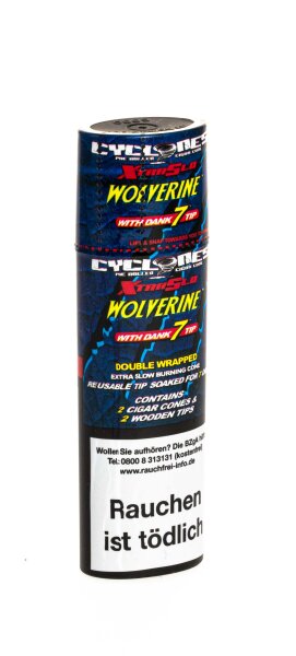 Cyclones Blunt xtra slow - Wolverine - 2x Tabakblunt (Schoko-Brownie)