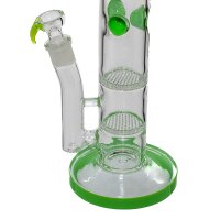 Grace Glass Glasbong 18,8er - Straight Green 2x Honeycomb...