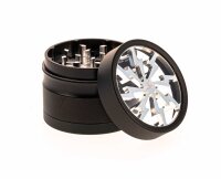 Thorinder Mini - Pollinator/Sieb Grinder H:42mm D:50mm - Farbe: Schwarz/Silber