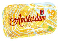 Rolling Tray "Amsterdam Map" 27x16cm - Small -...