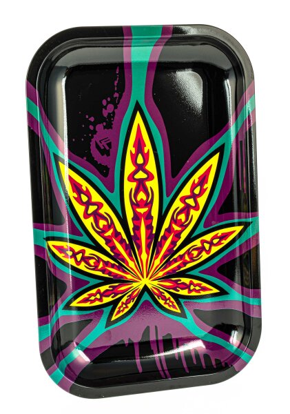 Fire Flow Rolling Tray - Neon Leaves - 27,5x17,5cm - Small