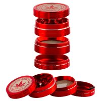 Grace Glass Amsterdam Pollinator Grinder - Rot - D:50mm