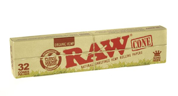 RAW Organic Hemp - King Size - Jointhülsen Cones - 32 Stk.