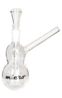 Micro Glasbong 14,5er - Doppelbauch - H:14cm - Zugrohr...