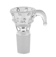 Glaskopf 18,8er klar mit Henkel & Glasnoppen