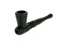 Holzpurpfeife - Rillen - L:12,5cm Schwarz