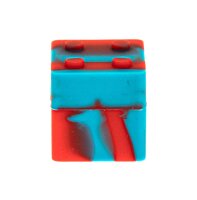 Silikondose "Legostein" 3x3cm Farbe: Blau/Rot