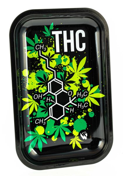 Fire Flow Rolling Tray - THC Molecule  (Formel) - 27,5x17,5cm - Small