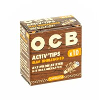 OCB Activ Tips - Aktivkohlefilter 7mm - Unbleached - 10er
