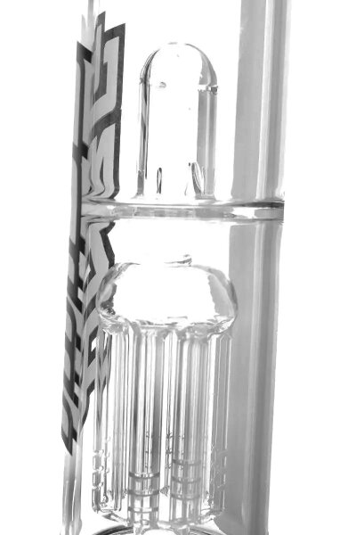 Heisenberg Glasbong 18,8er - Beaker - 8 Arm Percolator + Dome Percolator - H:44 D:125/60mm WS:5mm -