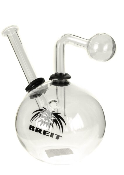 Breit Öl-Pfeife mit Wasser Rund H:140mm D:87/14mm Steckchillum