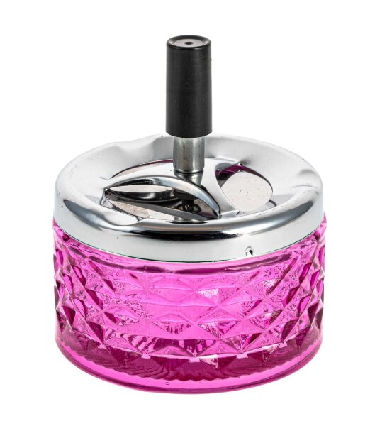 Angelo Schleuderaschenbecher "Kristall" aus Glas D:95mm - Pink