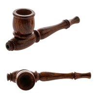 Holzpurpfeife - mit Kickloch geschnitzt L:10cm - Braun