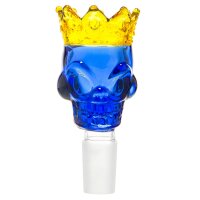 Grace Glass Glaskopf 18,8er Schädel mit Krone - Blau