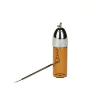 Pulverflasche Dunkel mit Löffel Außen - Silber...