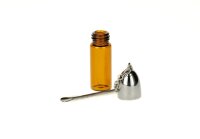 Pulverflasche Dunkel mit Löffel Außen - Silber...