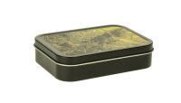 Metalldose - Leaves - 112x82x26mm - Schwarz mit Aufkleber