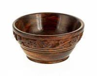 Bröselschale aus Holz - dunkel mit Randverzierung -...