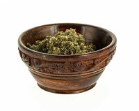 Bröselschale aus Holz - dunkel mit Randverzierung -...