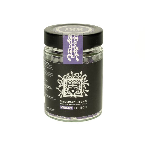 Medusa Aktivkohlefilter - 100 Stk. Violet - im Glas