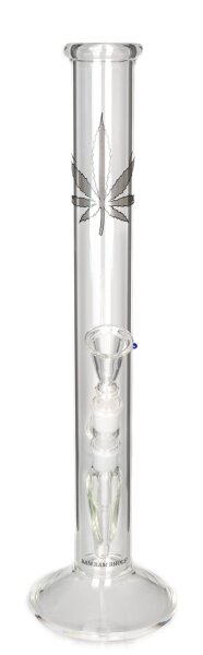 BamBamBhole Glasbong 18,8er H:48cm gerader aufbau + "Blatt"