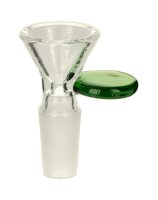 Glaskopf mit festem Glassieb und Griff NS:14,5mm - Grün