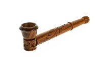 Holzpurpfeife - Rose - geschnitzt - L:12cm - Holzfarben