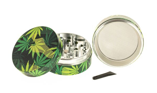 Black Leaf Pollinatorgrinder - all over print - Camouflage/Blätter - D:54mm H:46mm