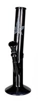 Black Artline Glasbong 14,5er - Zylinder Hanfblatt -...