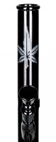 Black Artline Glasbong 14,5er - Zylinder Hanfblatt -...